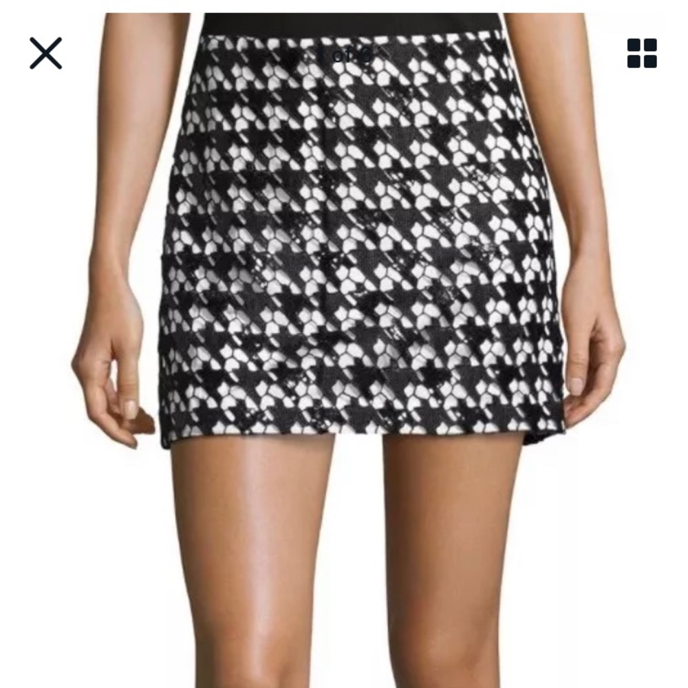 Rachel Zoe Sara Houndstooth Lace Skirt, Size 4 NWT